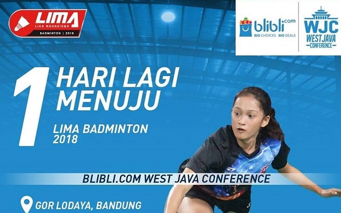 LIMA Badminton: Blibli.com West Java Conference 2018 siap berputar mulai 8 Maret. (facebook.com)