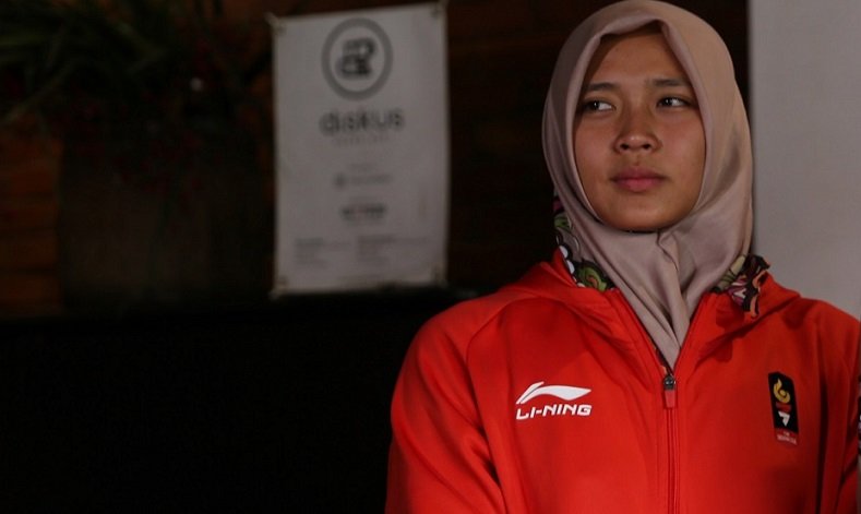 Aries Susanti Rahayu, salah satu atlet panjat tebing andalan Indonesia, diundang secara khusus tampil mengikuti seri kejuaraan panjat tebing di China, pada 21-22 September 2018. (breakingnews.id)