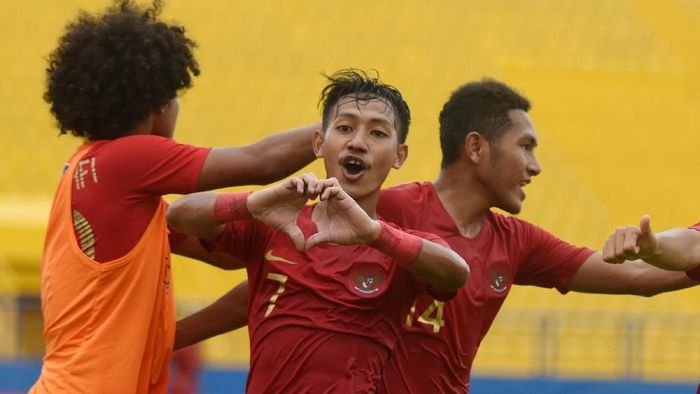 Timnas Indonesi melaju ke semifinal setelah mengalahkan Myanmar 2-1, Senin (12/08/19). Foto: Detik.com